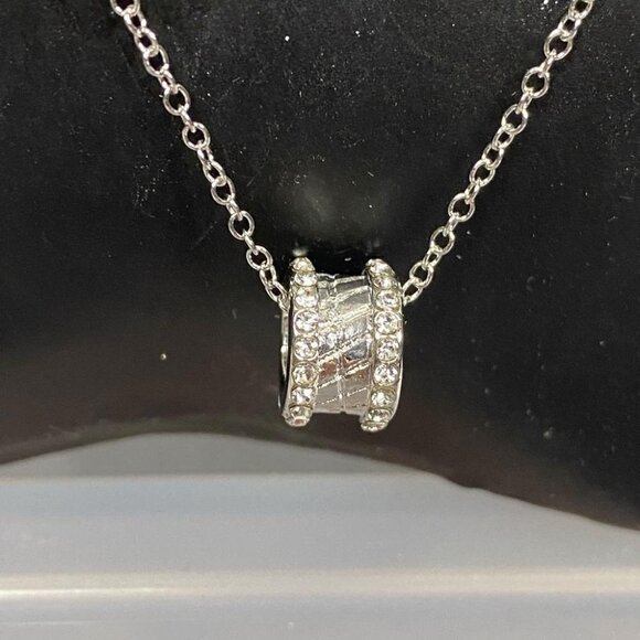 Violet Harper silver pave loop castaway necklace layering sophisticated. new - Picture 6 of 9